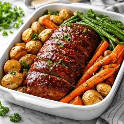 Image of One Pan Meatloaf Dinner