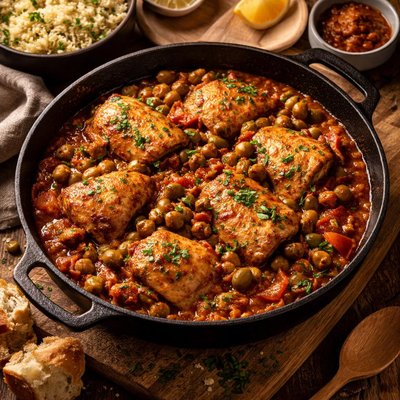Image of One Pan Moroccan Stewed Chicken