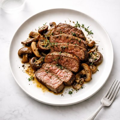 Image of One Pan Steak and Mushrooms