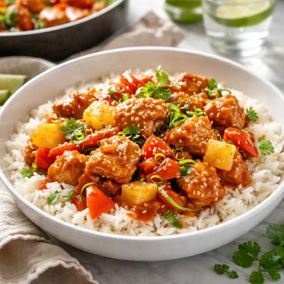 Image of One Pan Sweet Sour Chicken W Rice