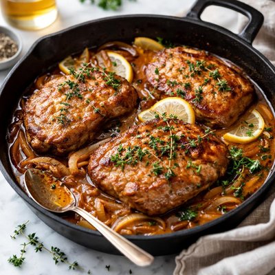 Image of One Pan Whiskey Flavored Pork Chops
