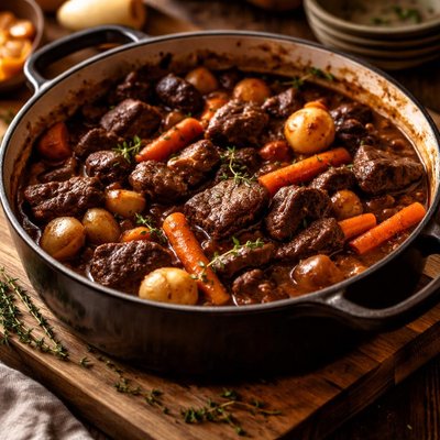 Image of One Pot Chunky Beef Bourguignonne
