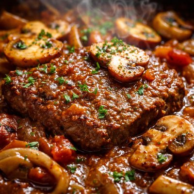 Image of One Pot Swiss Steak with Mushrooms