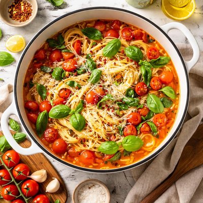 Image of One Pot Tomato Basil Pasta