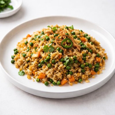Image of One Pot Vegan Vegetarian Rice and Lentils Dish Khichdi