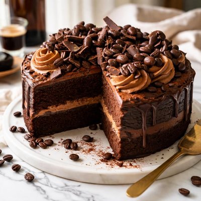 Image of One Step Chocolate Coffee Liqueur Cake