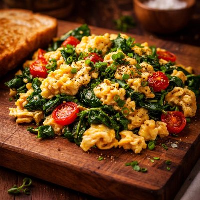 Image of One Step Spinach Scramble