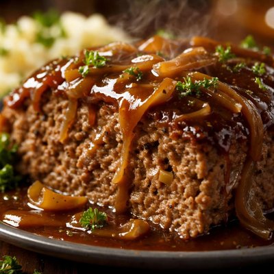 Image of Onion and Brown Gravy Meatloaf
