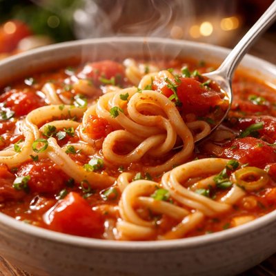 Image of Onion and Tomato Noodle Soup