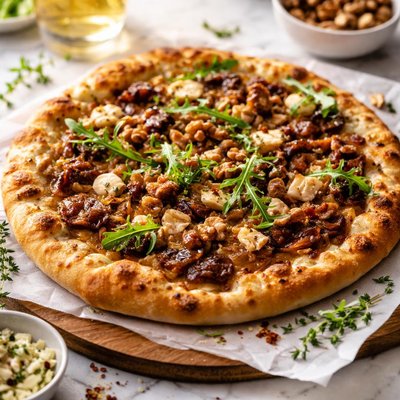 Image of Onion Confit Walnut and Gorgonzola Pizza
