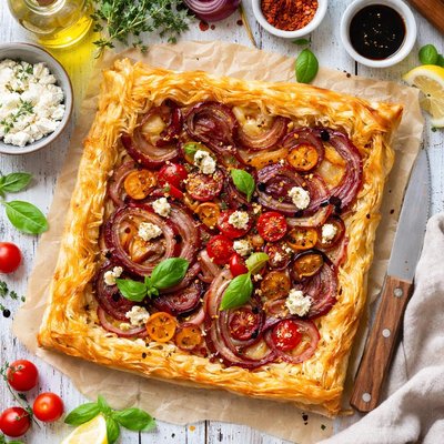 Image of Onion Phyllo Tart