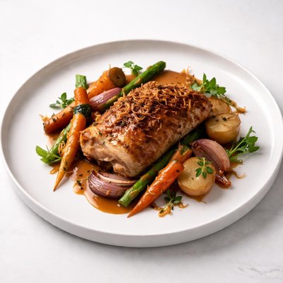 Image of Onion Roasted Chicken and Vegetables