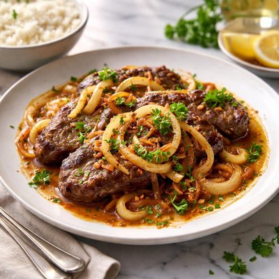 Image of Onion Smothered Steak Bife a Cebolada