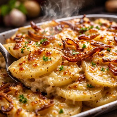 Image of Oniony Potatoes Au Gratin