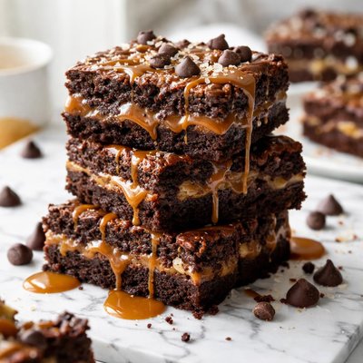 Image of Ooey Gooey Chocolate Caramel Brownies