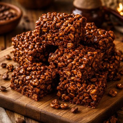 Image of Ooey Gooey Chocolatey Puffed Wheat Squares
