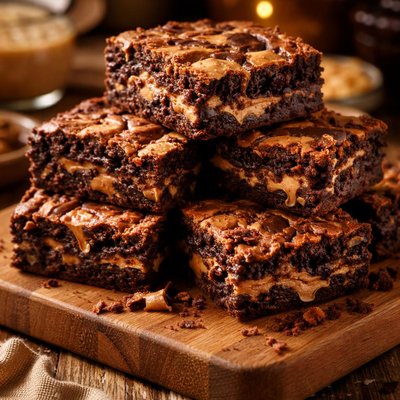 Image of Ooey Gooey Peanut Butter and Fudge Brownies