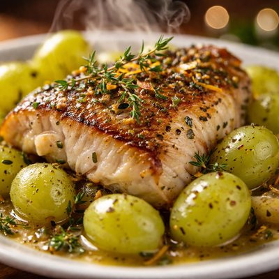 Image of Opakapaka Snapper with Green Grapes
