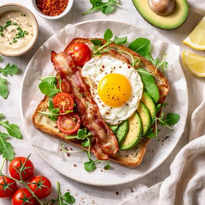 Image of Open Face Breakfast Sandwich