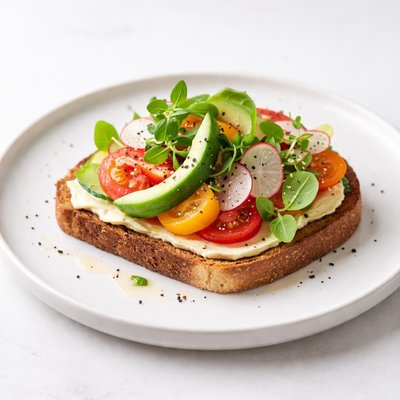 Image of Open Faced Vegetable Sandwich