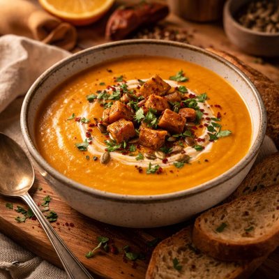 Image of Orange and Chipotle Kissed Butternut Squash Bisque