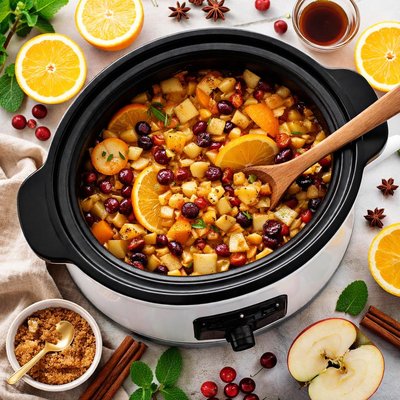 Image of Orange Apple Rum Compote Crock Pot
