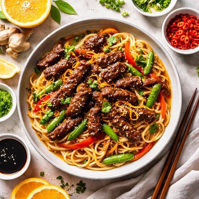 Image of Orange Beef with Noodles