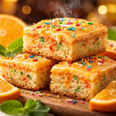 Image of Orange Birthday Cake Bars