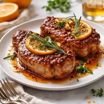Image of Orange Bourbon Glazed Pork Chops