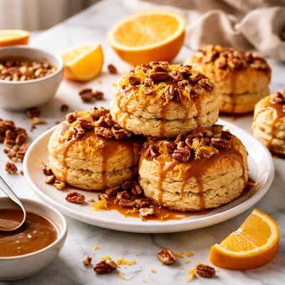 Orange Caramel Pecan Biscuits Recipe
