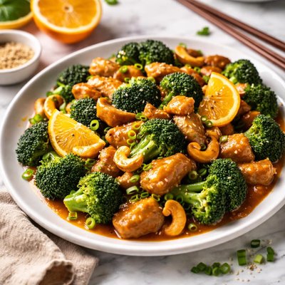 Image of Orange Cashew Chicken with Broccoli