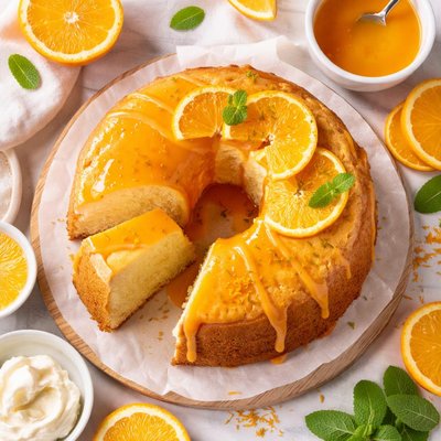 Image of Orange Chiffon Cake with Orange Glaze
