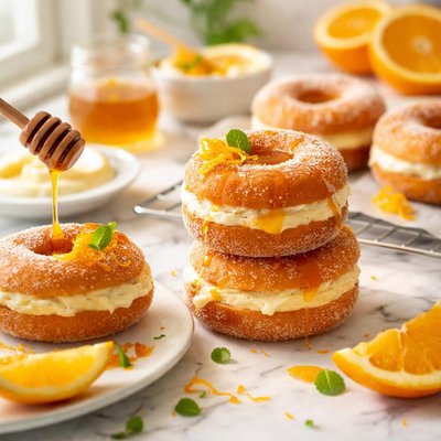 Image of Orange Doughnuts with Honey Yo Yo