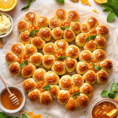 Image of Orange Flower Dinner Rolls