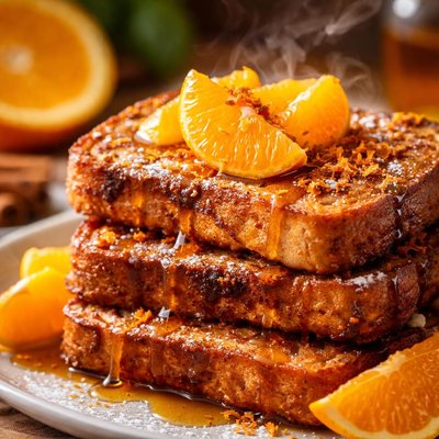 Orange French Toast Made with Cinnamon Bread Recipe