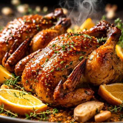 Image of Orange Ginger Glazed Cornish Game Hens