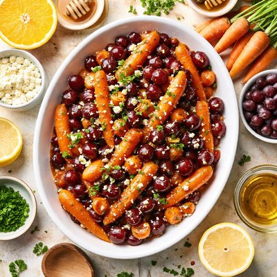 Image of Orange Glazed Carrots and Grapes Low Fat