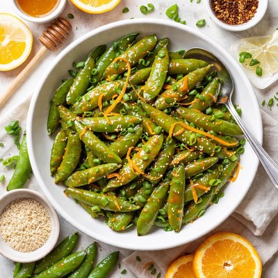 Image of Orange Glazed Sugar Snap Peas