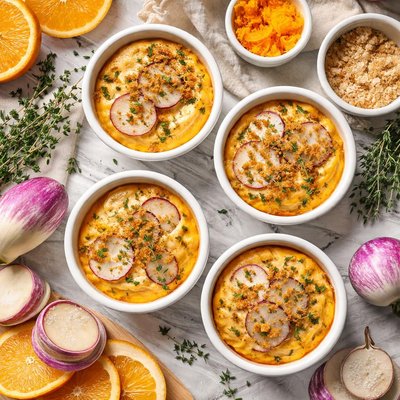 Image of Orange Kissed Turnip Custards