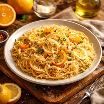 Image of Orange Lemon Angel Hair Pasta
