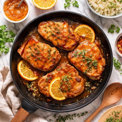 Image of Orange Marmalade Stove Top Pork Chops