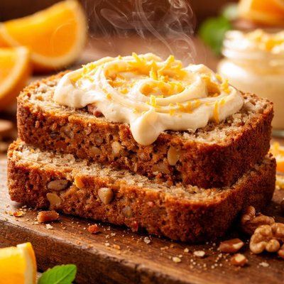 Image of Orange Nut Bread with Orange Cream Spread