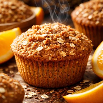 Image of Orange Oat and Flax Bran Muffins