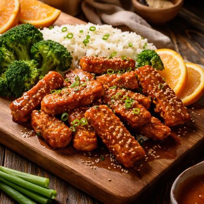 Image of Orange Pan Glazed Tempeh Recipe