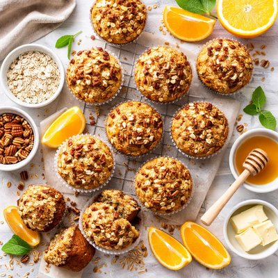 Image of Orange Pecan Oatmeal Muffins