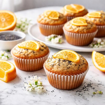 Image of Orange Poppy Seed Muffins Light