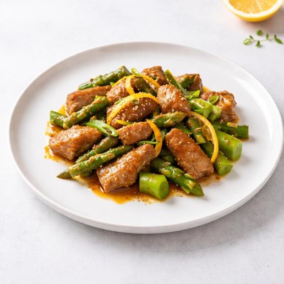 Image of Orange Pork and Asparagus Stir Fry