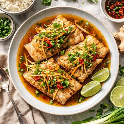 Image of Orange Roughy in Scallion and Ginger Sauce