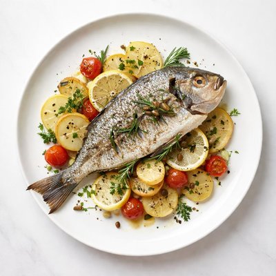 Image of Orata Al Forno Baked Sea Bream with Potatoes