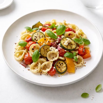 Image of Orecchiette Pasta Salad with Artichokes and Grilled Veggies